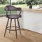 Armen Living Justin 30" Bar Height Swivel Vintage Brown Faux Leather Bar Stool with Brown Metal Legs LCJTBABRBR30 - alternate 5